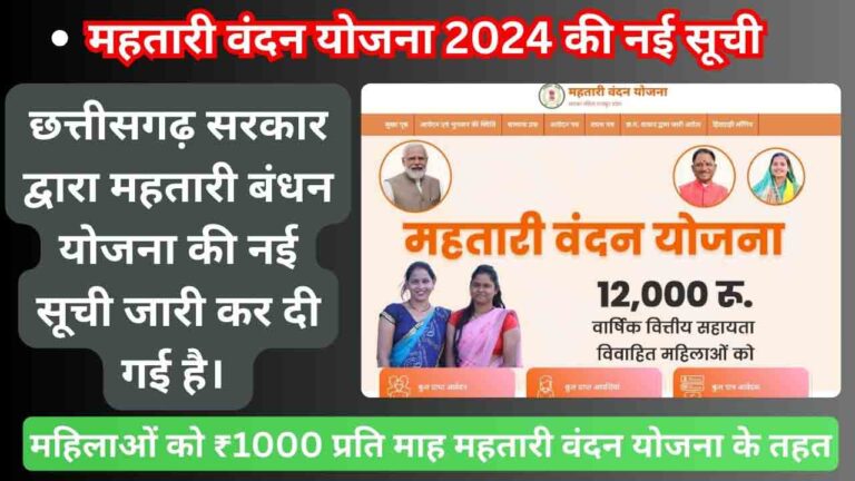 Mahtari vandana yojana list 2024 cg